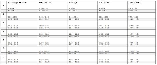расписание уроков шаблон ворд для заполнения